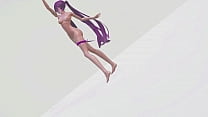 MUSCLE MIKU HENTAI DANCE MMD NUDE 3D CATCH THE WAVE PURPLE HAIR AND PURPLE EYES COLOR EDIT SMIXIX