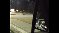 Jacking off in a truck stop parking lot