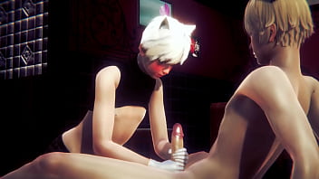Yaoi Femboy - Alan Handjob and blowjob - Sissy Trap Crossdresser Anime Manga Japanese Asian Game Porn Gay