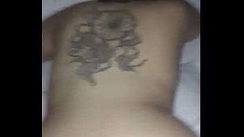 Sexy chubby teen with a big dreamcatcher tattoo on back fucked from behind doggystyle. Cum slut whore