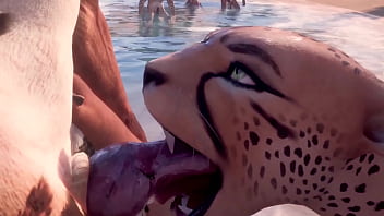 Furry Porn Cheetah делает минет, подборка