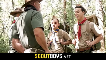 Dirty silver enjoys two twink in the forest-SCOUTBOYS.NET