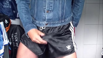Spit fetish Xtreme Satin Nylon Soccer Shorts