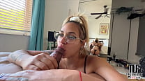 CUTE LATINA WITH GLASSES EARNS HUGE LOAD