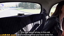 Lesbian cabdriver MILF fingering and licking her customer