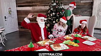 LustyFam  -  Big Tits Stepmom (Summer Hart) And Cute StepDaughter (Charlotte Sins) Share Hardcore Sex For Christmas