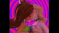 Дейзи и Розалина целуются