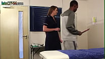 CFNM IR nurses sucking black cock in hospital 3some