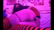 emo chubby femboy fucks ass with toy