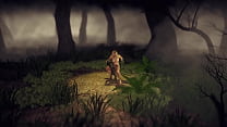 Elf wird von zwei Kobolden bei einem Dreier im Wald gefickt | 3D-Porno