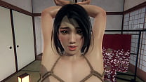 Mujer japonesa es FOLLADA BDSM por un hombre negro. Hentai 3D