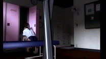 3d 75 Cute bigboob student and her classmate at changing room