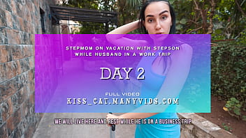 DAY 2 - Surprise fuck tied Step mom! Step son cum inside pussy Step mother and on face