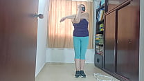 The shell is marked!! Whore Wife Warms Up By Exercising