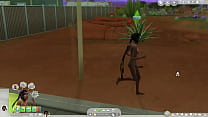 Sims 4 Futa nue en public et amusant dans le désert