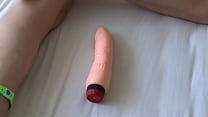 On the beach, in the absence of a big cock, I masturbate with my huge dildo
