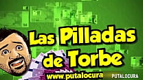 PutaLocura - Spanish brunette with big tits swallows her boyfriend's milk while caught