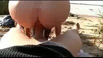 Pretty blonde gf gets buttfucked at the beach