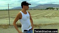 Gay XXX Camden Christianson is hitchhiking in the desert just outside